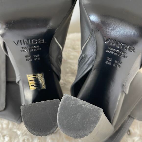 Vince Leather Ankle Boots Peep-Toes Gray Size 10M - Picture 11 of 14